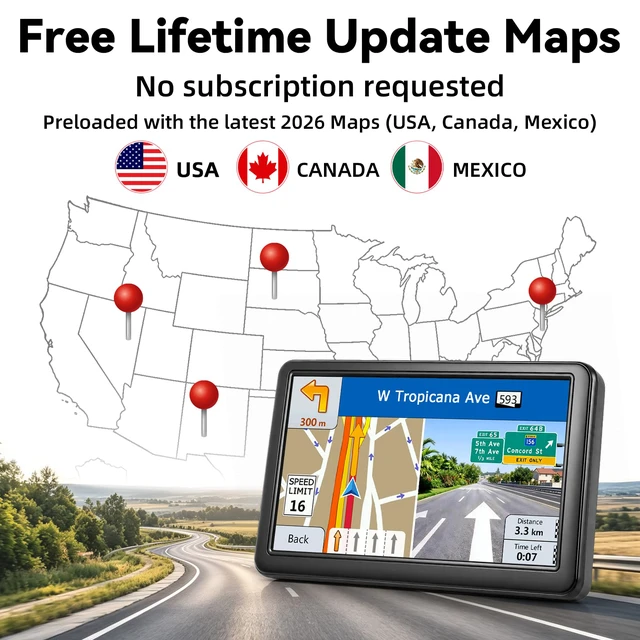 Alt view image 2 of 7 - N700 GPS Navigator for Car Truck RV,Truck GPS Commercial Drivers 2026 7 Easy to Read Touchscreen Trucker GPS with Free Maps Updates,Custom Routing,Driver Alerts
