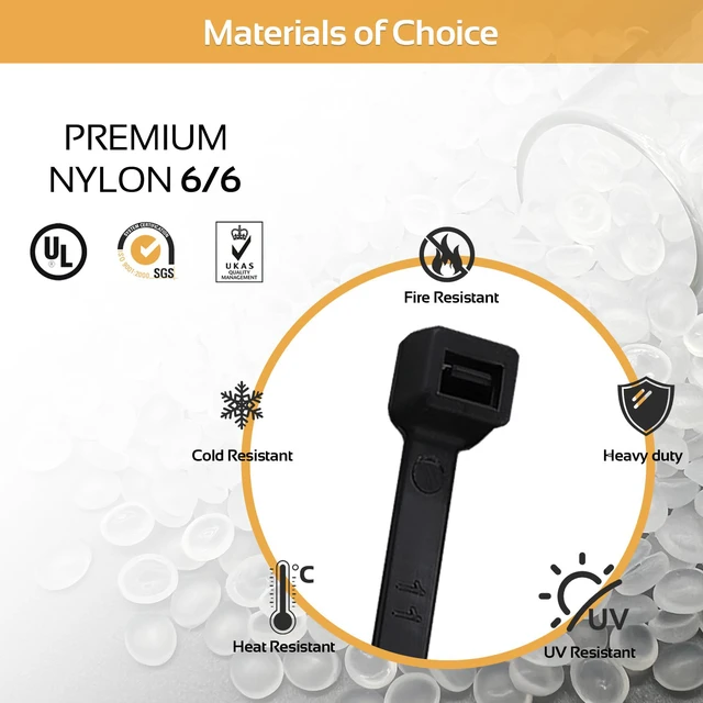 Alt view image 3 of 7 - 5000pcs 10Inch Black Cable Tie,Nylon Zip Ties,Industrial Grade,50 Pounds Tensile Strength,UV Resistant,Heavy Duty,for Home,Garden Trellis,Office,Garage and Workshop