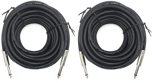 Main image of 2 Pack 1/4" TS to TS Speaker Cable 100 Feet 12AWG 2 Conductor Heavy Duty