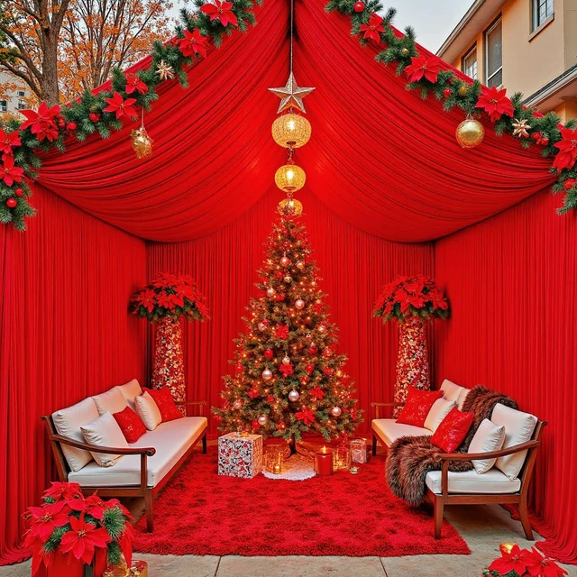 Main image of 4 Panels 5ft(W) x 20ft(H) Red Ceiling Drapes for Wedding Parties 20 FT Extra Long Thick Polyester Wrinkle-Free Drapery Tent Decor Decorations for Birthday Ceremony Stage Swag