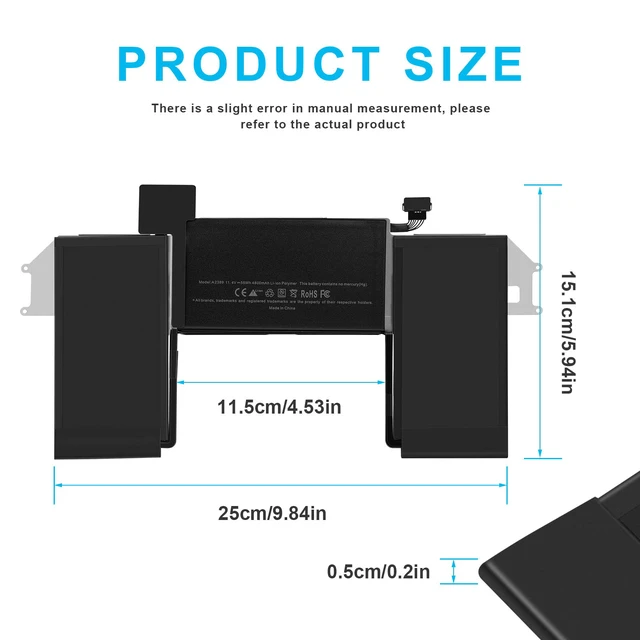 Alt view image 2 of 7 - A2389 Battery Replacement for MacBook Air 13 Inch A2337 M1 (2020), EMC 3598, MGN53 MGN83 MGN63 MGN93 MGND3 MGN73 MGNA3 MGNE3