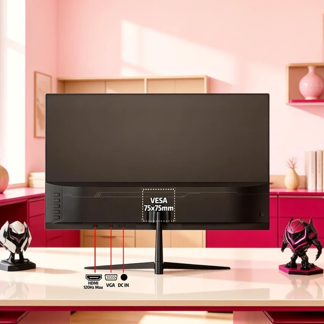 Alt view image 2 of 7 - 24.5" 120Hz Curved Gaming Monitor FHD 1080P Frameless Design, FreeSync, Low Motion Blur, Eye Care Technology, DisplayPort & HDMI Connectivity, VESA Wall Mount Compatible - Black