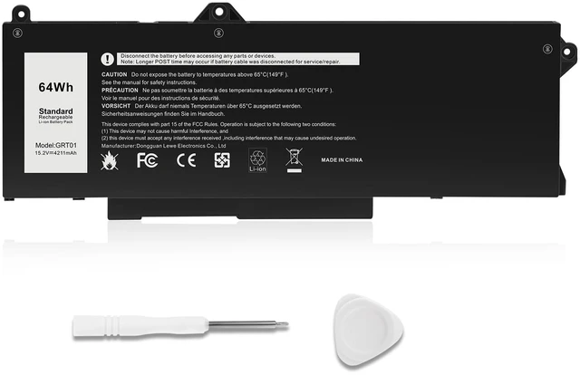 Main image of 64Wh GRT01 Battery Replacement for Dell Latitude 15 5521 5531 14 5421 5431 Precision 3470 3561 3571 Alienware m17 R5 AMD Series R05P0 00P3TJ 0P3TJ VXD57 05RGW 9JRV0 0R05P0