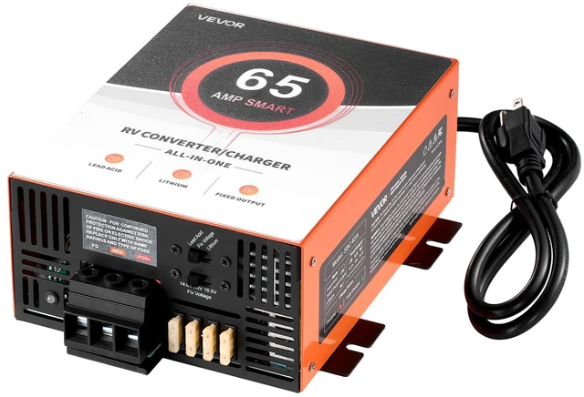 Main image of RV Power Converter, 65 Amp, 110V AC to 12V DC RV Converter Battery Charger, Multi Stage Smart Charging, 13V to 16.5V Operating Range, Compatible with Lithium & Lead Acid Battery, for Camper