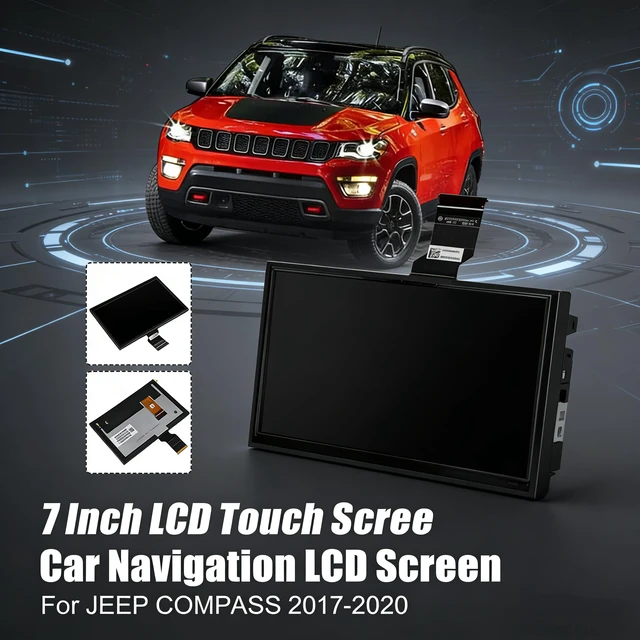 Alt view image 3 of 7 - 7" Uconnect Screen Replacement LCD Display for Jeep Compass Renegade 2017-2021 TDO-WXGA0700K00057-V1 TDO-WXGA0700K00033-V2 without Bracket