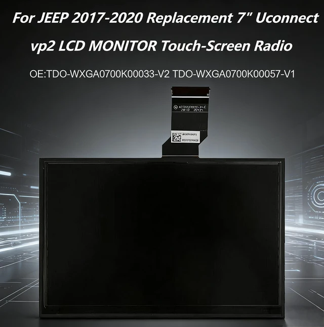 Alt view image 7 of 7 - 7" Uconnect Screen Replacement LCD Display for Jeep Compass Renegade 2017-2021 TDO-WXGA0700K00057-V1 TDO-WXGA0700K00033-V2 without Bracket