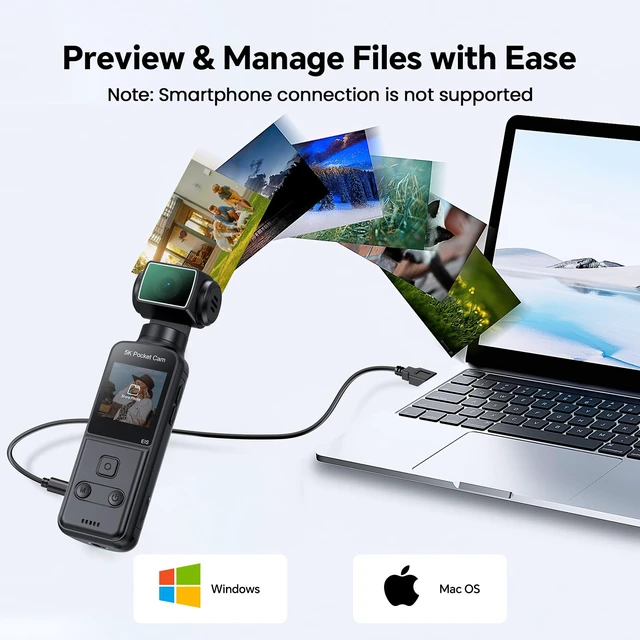 Alt view image 6 of 7 - 5K Body Camera with Microphone, W5 Vlogging Camera, 5K/15FPS and 4K/60FPS with 270° Rotating Lens, External Mic Support, Clip/Strap Options, EIS Stabilization for Meeting, and Daily Use (64GB)