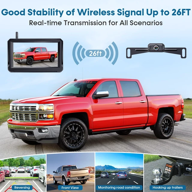 Alt view image 4 of 7 - 1080P HD 5 Inch Wireless Backup Camera for Trucks: 15-Min Easy to Install Clear Night Vision,150° Wide Angle View with Customizable Parking Line for Car Truck Parking Safety