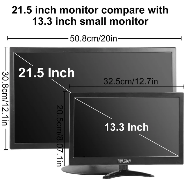 Alt view image 2 of 7 - 13.3 inch Small PC Monitor 1366x768 Mini LED Monitor with HDMI VGA AV BNC USB Intput, for Fire Stick Computer Xbox Ras pi, Built-in Speaker