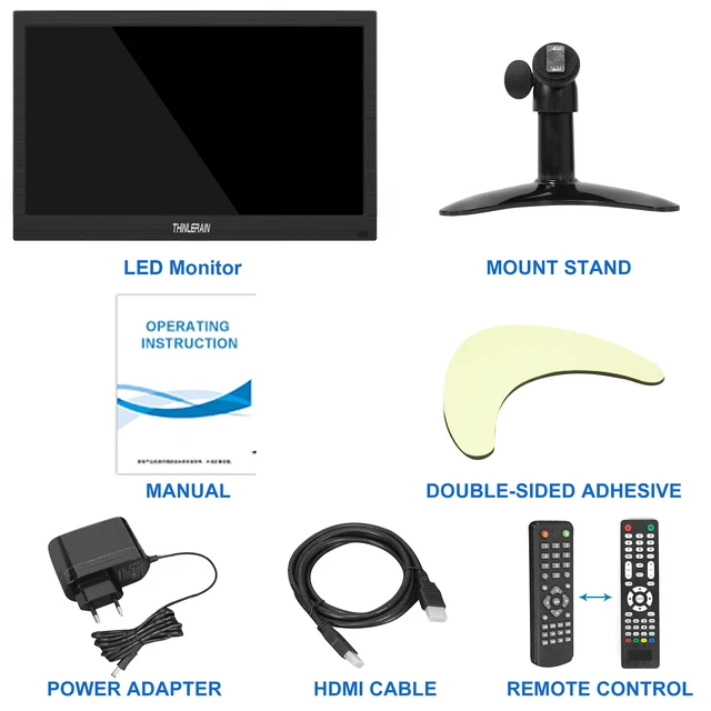 Alt view image 7 of 7 - 13.3 inch Small PC Monitor 1366x768 Mini LED Monitor with HDMI VGA AV BNC USB Intput, for Fire Stick Computer Xbox Ras pi, Built-in Speaker