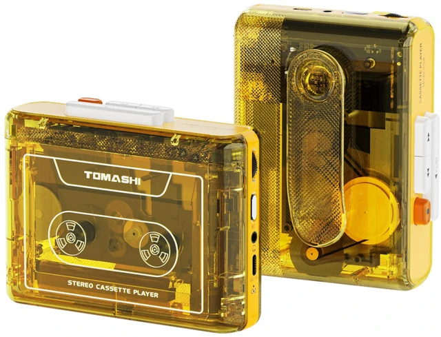 Main image of Portable Cassette Player with Bluetooth, Cassette Stereo Player with Type-C Charging, Built-in Battery, Belt Clip, and Earphone Jack for Wireless Music Playback