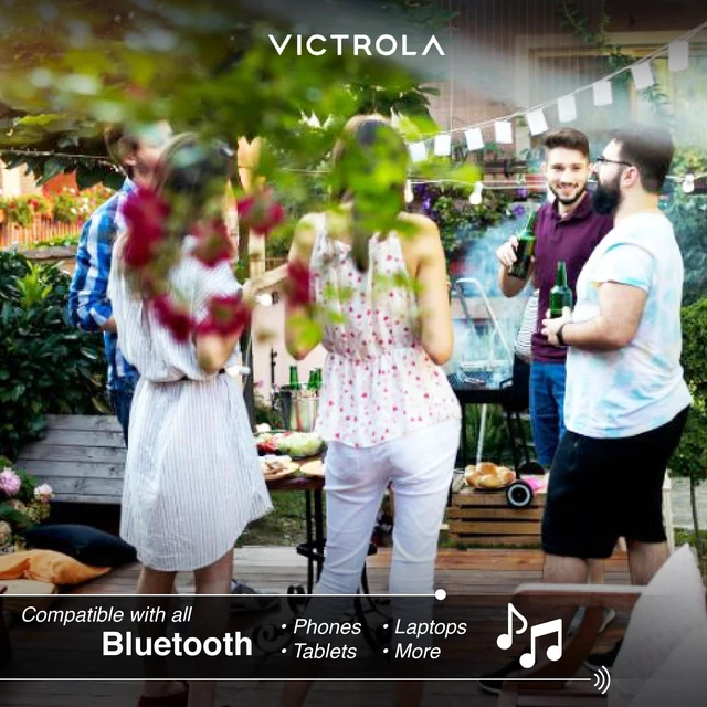 Alt view image 6 of 7 - Victrola Outdoor Rock Speaker (Pair) IPX4 Rechargeable Outdoor Bluetooth Speakers for Garden, Patio, Built for All Seasons, Wireless Music Streaming (Charcoal)