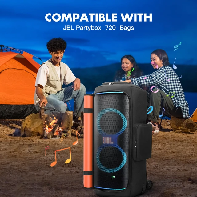 Alt view image 2 of 7 - Protective Cover Case Compatible with JBL PartyBox 720 Water-Resistant Carrying Case with Storage Bag, Splashproof Dustproof Portable Cover for Party Box 720 Speakers