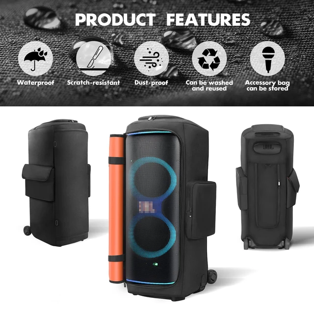 Alt view image 6 of 7 - Protective Cover Case Compatible with JBL PartyBox 720 Water-Resistant Carrying Case with Storage Bag, Splashproof Dustproof Portable Cover for Party Box 720 Speakers