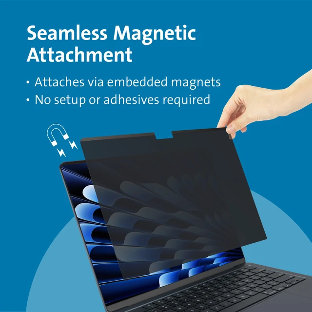Alt view image 2 of 6 - MagPro Elite Magnetic Privacy Screen for Apple MacBook Air 15" (M2/M3/M4, 2023 and newer)