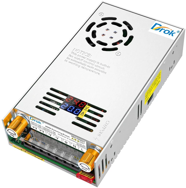 Main image of 24V Power Supply, AC 110V/220V to DC 0-24V 0-20A 480W Buck Converter, Volt Amp Adjustable Adapter Regulated 5V 12V 24V Volt Switching Voltage LED Transformer Charger for Computer CCTV Lab