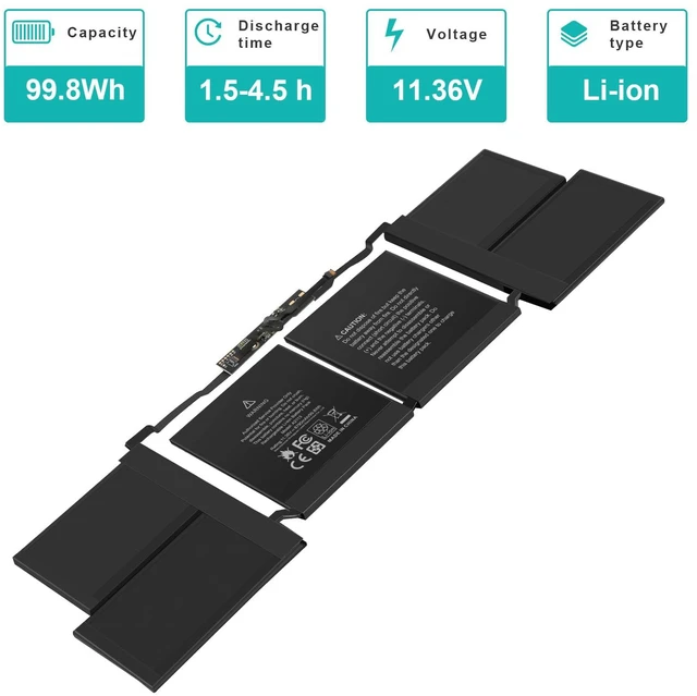 Alt view image 3 of 7 - A2141 MacBook Pro Battery Replacement 8700mAh A2113 Battery for MacBook Pro 16 Inch A2141 Retina Series (Year 2019 2020) (EMC 3347, MVVL2 MVVL2LL/A MVVM2 MVVM2LL/A MVVJ2 MVVJ2LL/A MVVK2 MVVK2LL/A