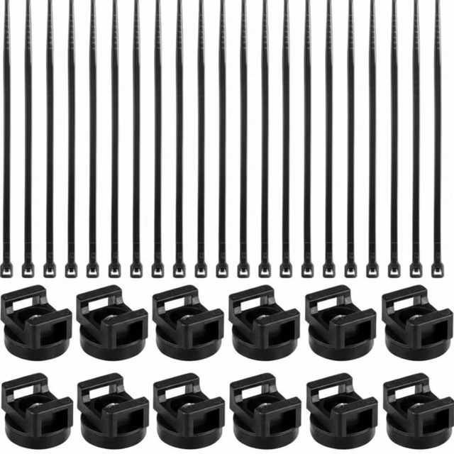 Main image of 250 Pieces Magnetic Zip Tie Mount Cable Wire Management Base, 22 mm Heavy Duty Nylon Ties, Magnet Organizer for Outdoor Use, Multipurpose Wire Management, Metal Surface Mount System