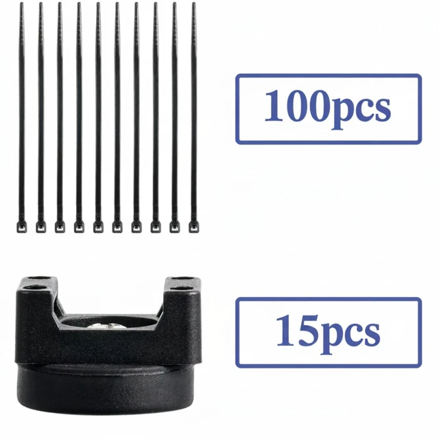 Alt view image 2 of 7 - 250 Pieces Magnetic Zip Tie Mount Cable Wire Management Base, 22 mm Heavy Duty Nylon Ties, Magnet Organizer for Outdoor Use, Multipurpose Wire Management, Metal Surface Mount System