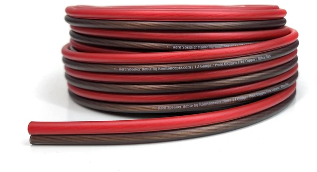 Main image of Kord Speaker Cable 12 Gauge Oxygen Free Copper Speaker Wire 100' Red/Black