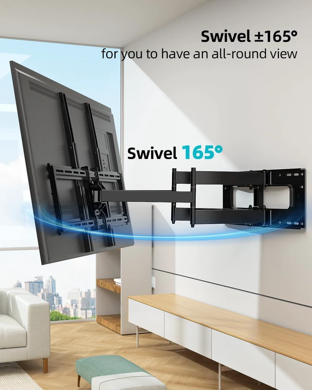 Alt view image 4 of 6 - Heavy Duty Full Motion TV Wall Mount for 60100 Large TVs Holds Up To 165 Lbs, 30.3 Extension, Max Vesa 800x600mm, Swivel & Tilt, Preassembled, Fits 1224 Studs
