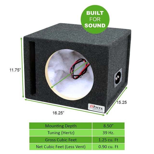 Alt view image 4 of 7 - Bbox Car Pro Audio Speaker Enclosures 10 Single Vented Subwoofer/Speaker Enclosure High Grade MDF Nickel Finish Speaker Terminals 18 Gauge Audio Cables - Improves Audio Quality, Sound & Bass