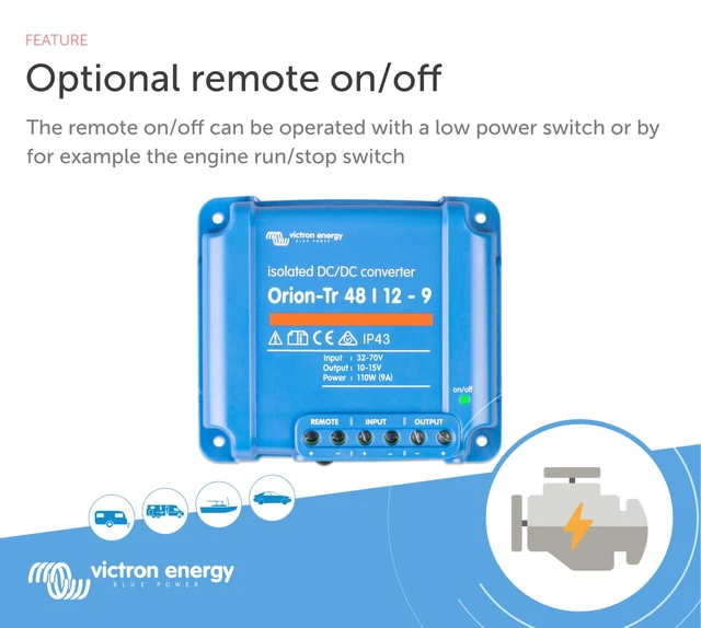 Alt view image 2 of 5 - Orion-Tr DC to DC Converter - 48/12-Volt 9 amp 110-Watt IP43 Protected, for Dual Battery Systems, Isolated