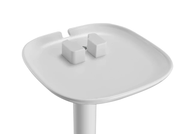 Alt view image 5 of 6 - Floor Stand for Sonos One, SL, Play:1, 2 Pack, White Fixed height floor stand for Sonos One, One SL, Play:1, sold as a pair of two stands, 28.2" Tall, Built in Cable Management