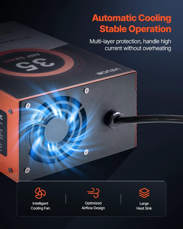 Alt view image 4 of 7 - RV Power Converter, 35 Amp, 110V AC to 12V DC RV Converter Battery Charger, 4 Stage Smart Charging, 13V to 16.5V Operating Range, Compatible with Lithium Lead Acid Battery, for Camper Trailer