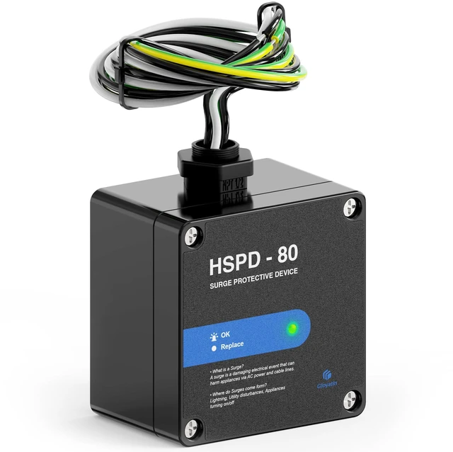 Main image of HSPD Square Whole Home Surge Protective Device, Type 1 SPD, Whole House Surge Protector, AC Surge Protection, 120/240VAC (HSPD-80)