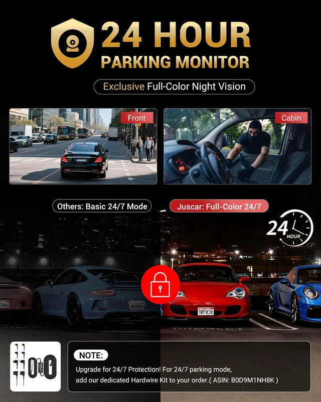 Alt view image 6 of 7 - 2.5K+1K Dual Dash Cam Front and Inside with GPS WiFi, 32GB Card, 24Hr Park GPS Track, Plug and Play, IR Night Vision, 3" IPS Screen, Inside Car Camera for Taxi Driver, Support 256GB Max, App Control