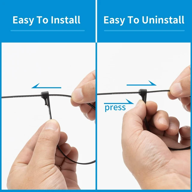 Alt view image 6 of 6 - 500 PCS Reusable White Zip Ties 18 inch, Releasable Zip Ties, Adjustable Wire Cable Ties, For Multi-Purpose Use Indoor And Outdoor Plastic Wire Ties