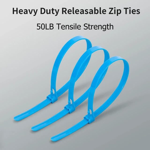 Alt view image 5 of 6 - 500 PCS Reusable White Zip Ties 18 inch, Releasable Zip Ties, Adjustable Wire Cable Ties, For Multi-Purpose Use Indoor And Outdoor Plastic Wire Ties