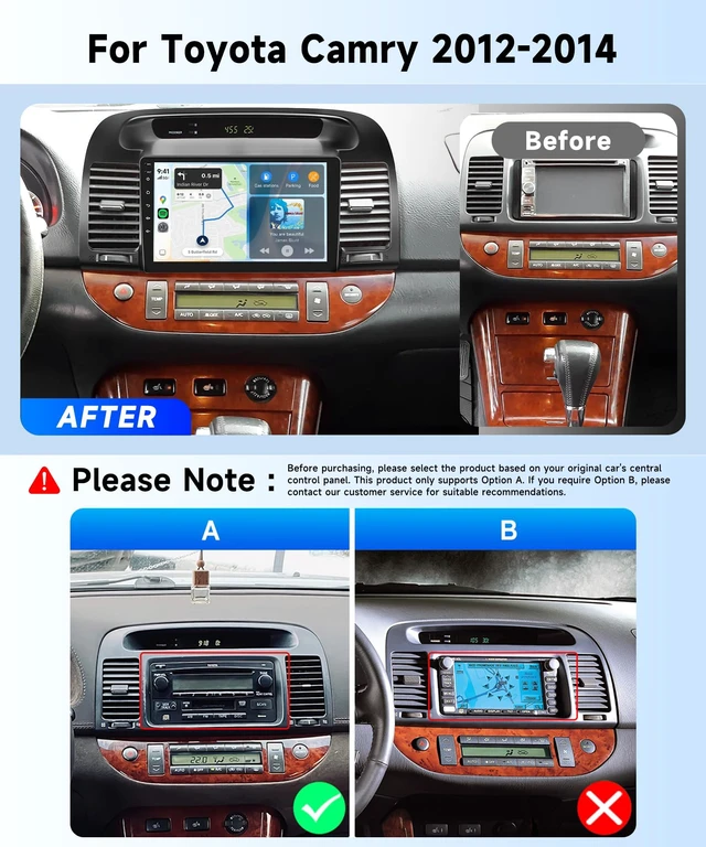 Alt view image 2 of 7 - Linux Car Stereo for Toyota Camry 2000-2006 Wireless Carplay Wireless Android Auto, 9'' IPS Touchscreen Mirror Link YouTube Video Vi-Link Car Radio Bluetooth FM/RDS DSP SWC Backup Camera