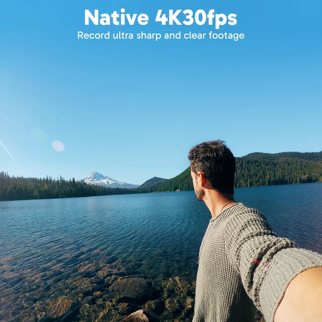 Alt view image 2 of 7 - V50X Native 4K30fps WiFi Action Camera with EIS Touch Screen 4X Zoom 131 feet Waterproof Camera Support External Mic Remote Control with Helmet Accessories (Without 64GB MicroSD Card)