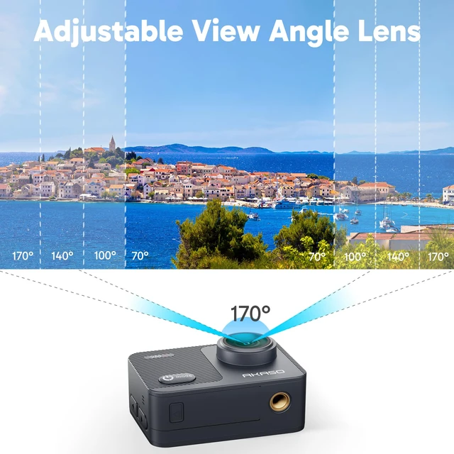 Alt view image 6 of 7 - V50X Native 4K30fps WiFi Action Camera with EIS Touch Screen 4X Zoom 131 feet Waterproof Camera Support External Mic Remote Control with Helmet Accessories (Without 64GB MicroSD Card)
