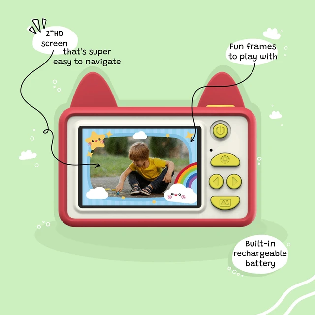 Alt view image 2 of 7 - kiimento Kids Digital Camera & Video Camcorder, Soft BPA-Free Silicone Casing, 32GB Memory Card - Model C - Akito The Fox