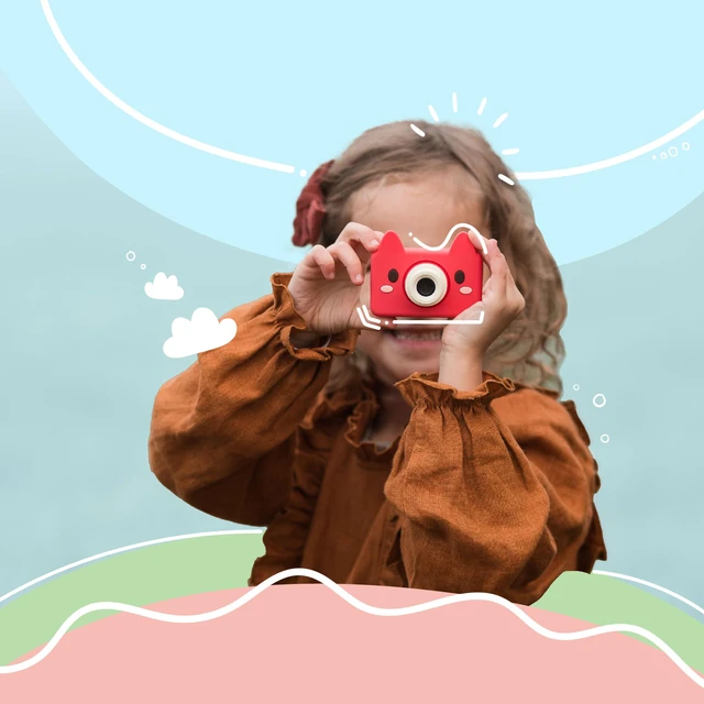 Alt view image 5 of 7 - kiimento Kids Digital Camera & Video Camcorder, Soft BPA-Free Silicone Casing, 32GB Memory Card - Model C - Akito The Fox