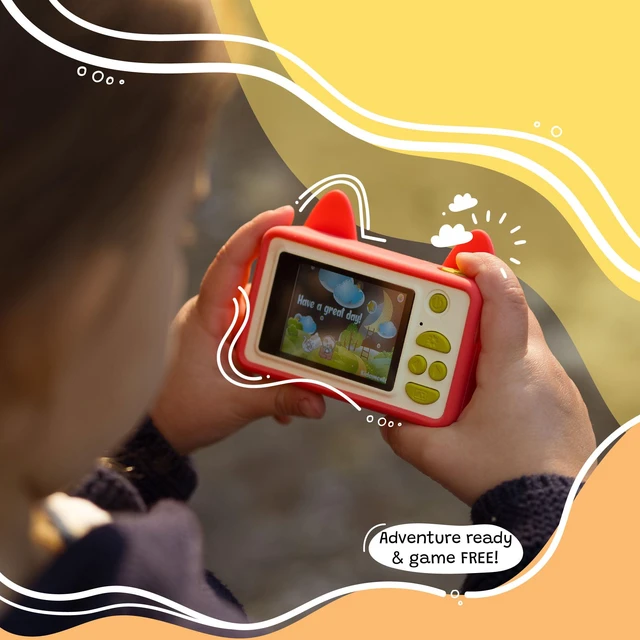 Alt view image 6 of 7 - kiimento Kids Digital Camera & Video Camcorder, Soft BPA-Free Silicone Casing, 32GB Memory Card - Model C - Akito The Fox