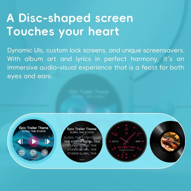 Alt view image 5 of 7 - DISC Portable HiFi Music Player, Dual DAC Digital Audio Player with 3.5mm & 4.4mm Outputs, Bluetooth 5.4 LDAC,Touchscreen (Pink)