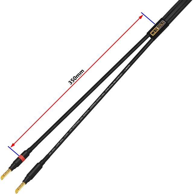 Alt view image 6 of 6 - 25 Foot WBC-GOLD-LOCAP-SPKR-12 AWG - Low-Capacitance - Low-Inductance - High Purity OFC - Audiophile HiFi Speaker Cable Pair with Eminence Gold Banana Plugs