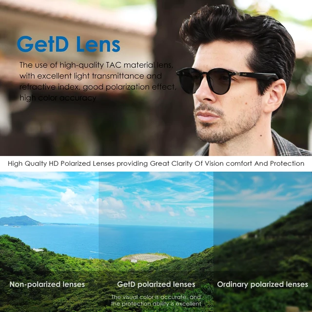 Alt view image 7 of 7 - 2026 AI Smart Acetate Glasses, Bluetooth Sunglasses with ChatGPT and 145-Language Real-time Translator, Nylon Polarized Lens, Open-Ear Audio, Voice Control for Travel & Business