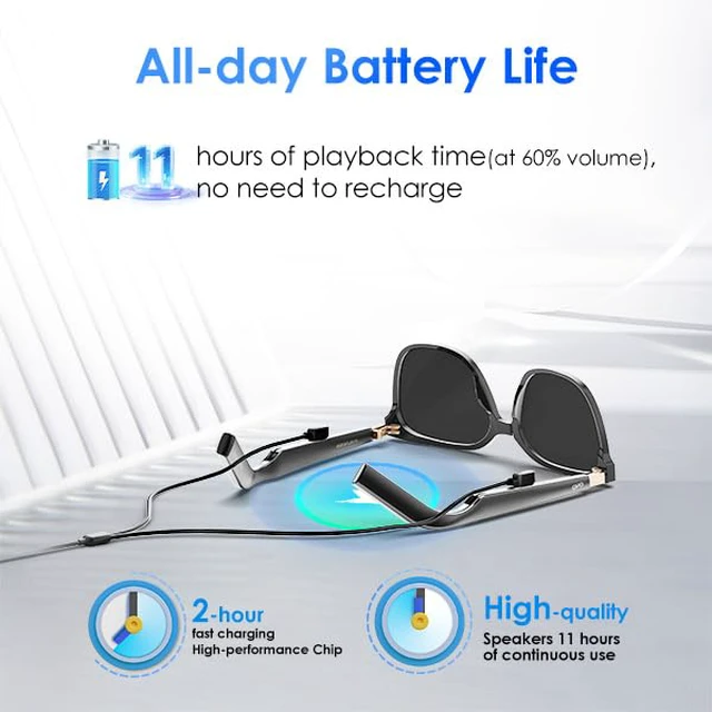 Alt view image 4 of 7 - AI Smart Glasses, Real-Time Translation, Bluetooth Glasses for Men