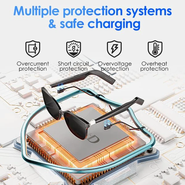 Alt view image 5 of 7 - AI Smart Glasses, Real-Time Translation, Bluetooth Glasses for Men