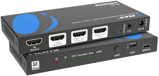 Main image of 4K@120Hz Audio Extractor Converter, HDCP 2.3, Dolby Atmos HDR10+ 3.5mm HDMI Audio Extractor 4K 120Hz eARC, HDMI ARC Audio Extractor, Optical SPDIF, Dolby Vision, Sonos & Bose