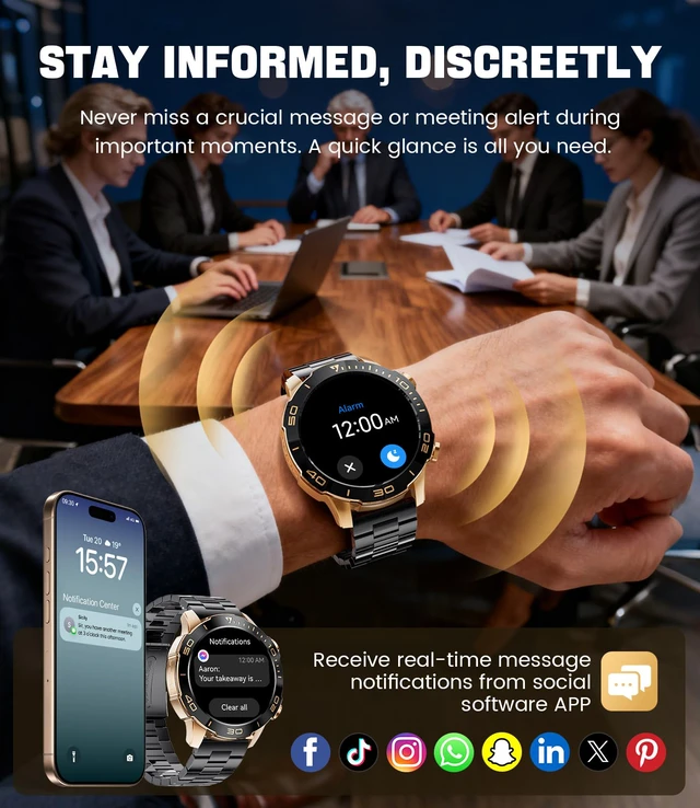 Alt view image 5 of 7 - Smart Watches for Men(40mm) for Android iPhone,Men's Smartwatch Amoled Display,IP68 Waterproof Fitness Watch with Heart Rate/Blood Pressure/SpO2/Sleep Monitor,100+ Sport Modes,Rose Black