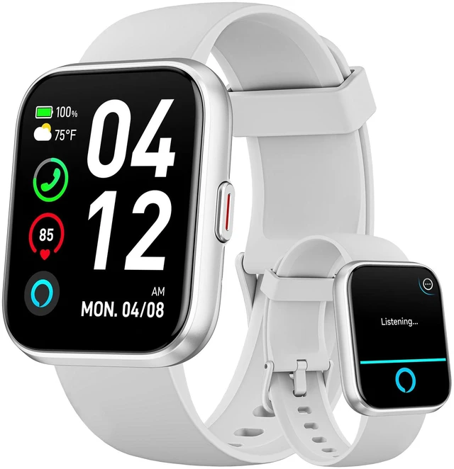 Main image of Smart Watches for Women, 1.85" HD Smart Watch for Samsung/iPhone/Android, Fitness Tracker with 24/7 Heart Rate/Sleep/SpO2 Monitor, Smartwatch 120+ Sports Modes 3ATM Waterproof (White, 1.85)