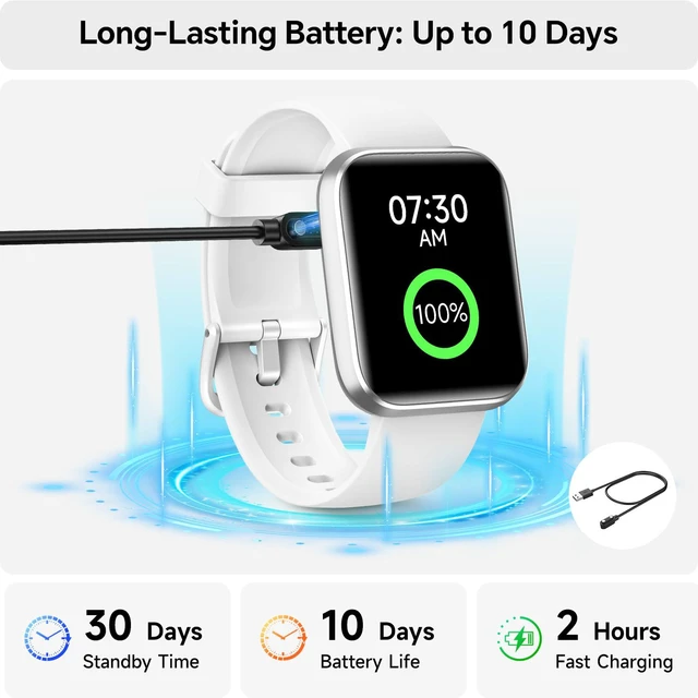 Alt view image 5 of 7 - Smart Watches for Women, 1.85" HD Smart Watch for Samsung/iPhone/Android, Fitness Tracker with 24/7 Heart Rate/Sleep/SpO2 Monitor, Smartwatch 120+ Sports Modes 3ATM Waterproof (White, 1.85)