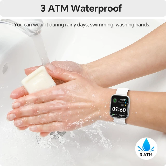 Alt view image 7 of 7 - Smart Watches for Women, 1.85" HD Smart Watch for Samsung/iPhone/Android, Fitness Tracker with 24/7 Heart Rate/Sleep/SpO2 Monitor, Smartwatch 120+ Sports Modes 3ATM Waterproof (White, 1.85)