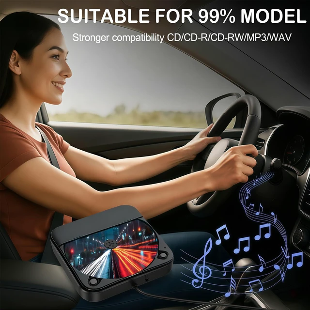 Alt view image 2 of 7 - External Portable CD Player for Car, Plug and Play Car CD Player with USB Port AUX Port, Universal USB Player for Vehicle, Laptop, TV, Computer, for Android 4.4 and Above Navigation